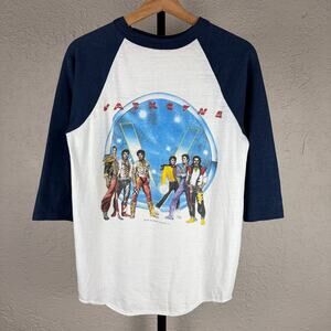 Michael Jackson 5 1984 Band Victory Tour Promo Medium Raglan Shirt
